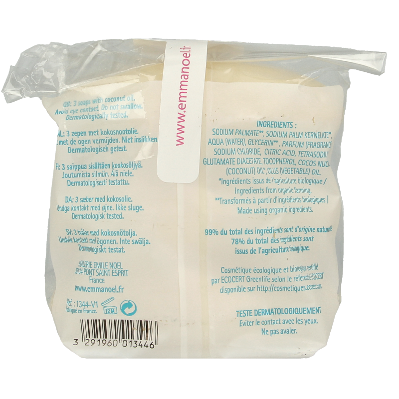 Emma Noel Cocos zeep 3 Stuks