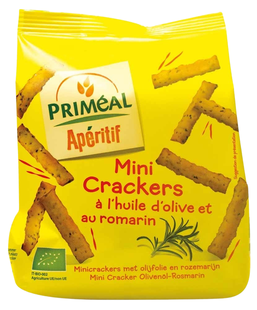 Primeal Aperitive mini crackers olijf rozemarijn bio 100 Gram