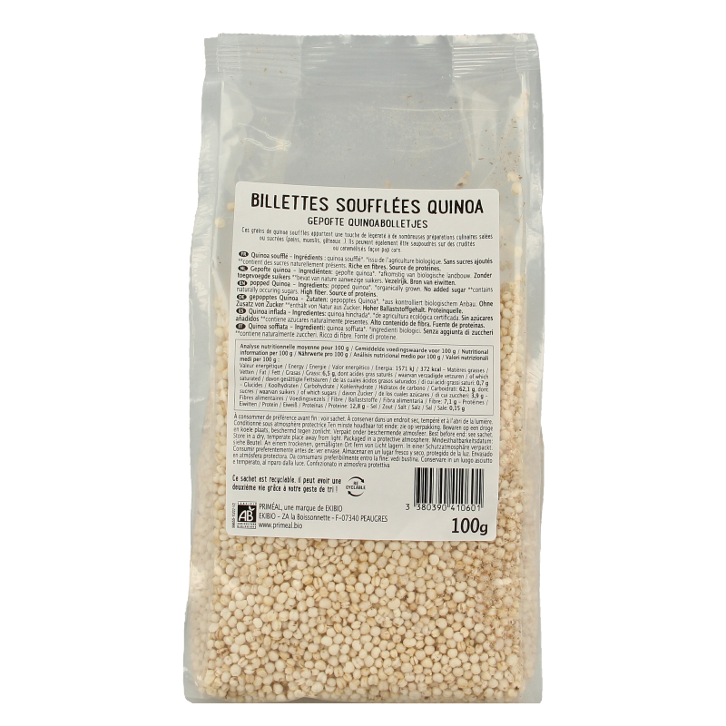Primeal Gepofte quinoa bio 100 Gram