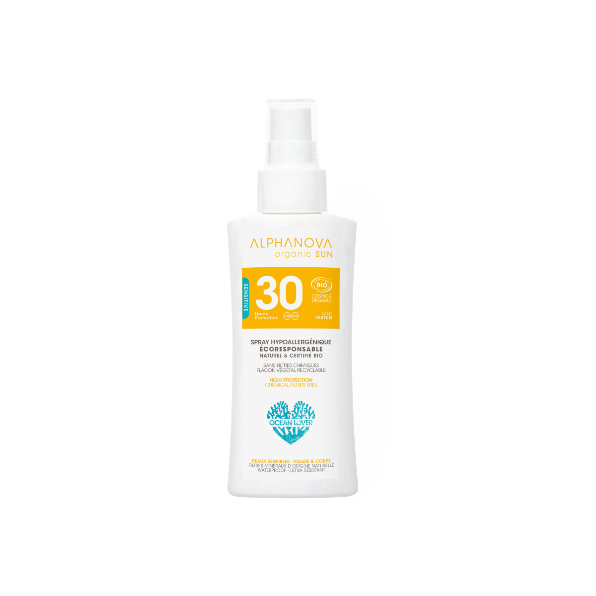 Alphanova Sun Sun bio hypoallergenic spray SPF30 organic 90 Gram