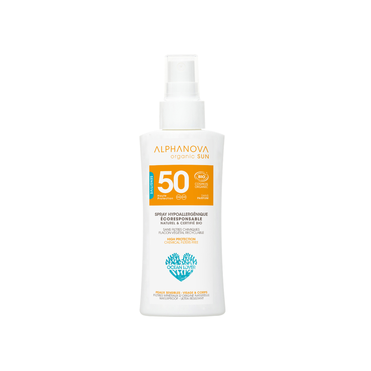 Alphanova Sun Sun bio hypoallergenic spray SPF50 organic 90 Gram