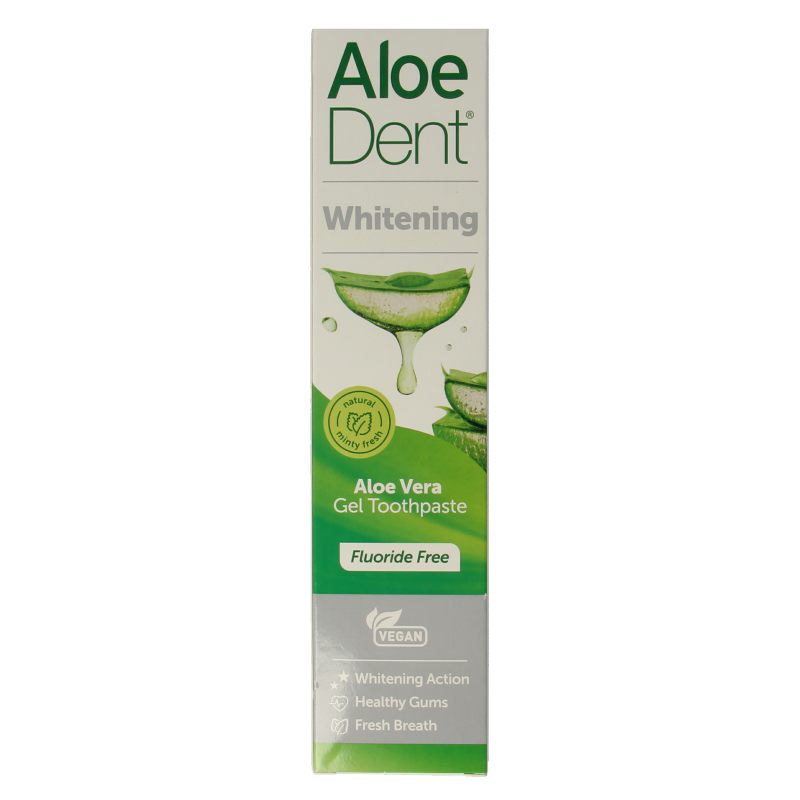 Aloe Dent Tandpasta aloe vera whitening fluor free 100 Milliliter
