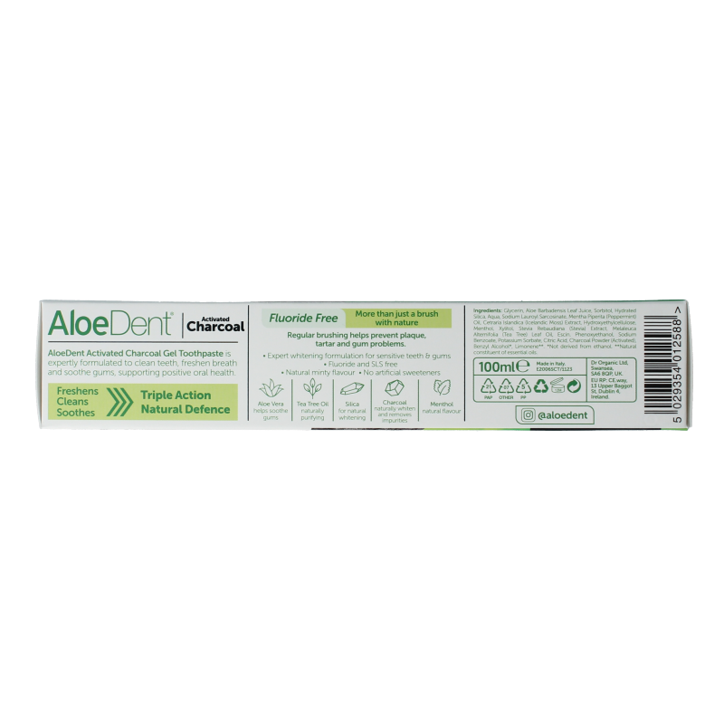 Aloe Dent Tandpasta charcoal 100 Milliliter