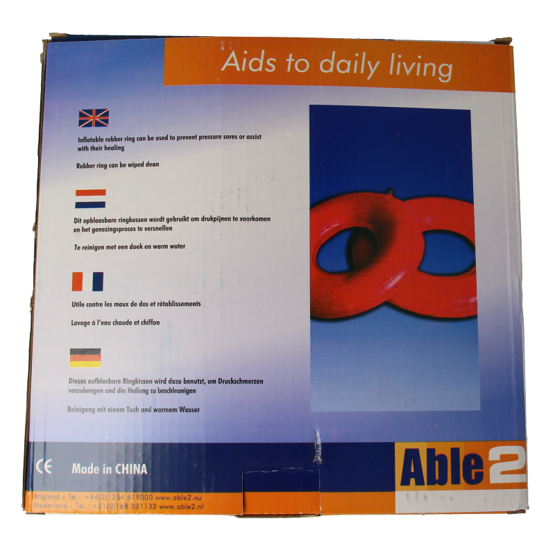 Able 2 Ringkussen opblaasbaar rubber 46 cm 1 Stuks