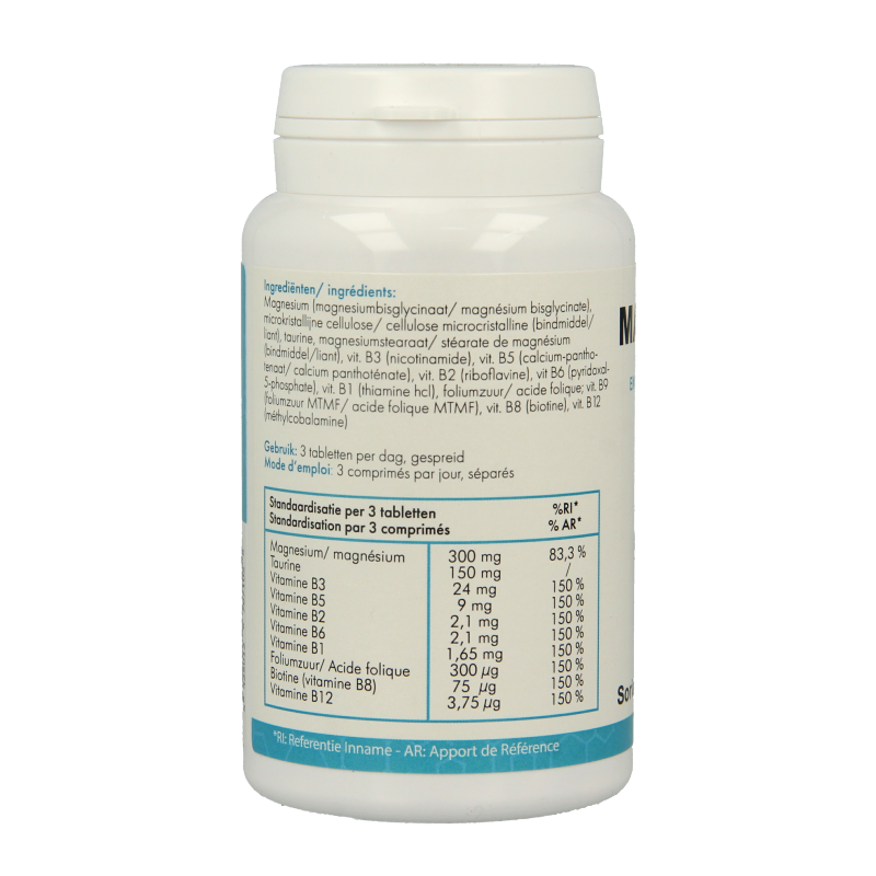 SoriaBel Magnesium plus bio-actief 60 Tabletten