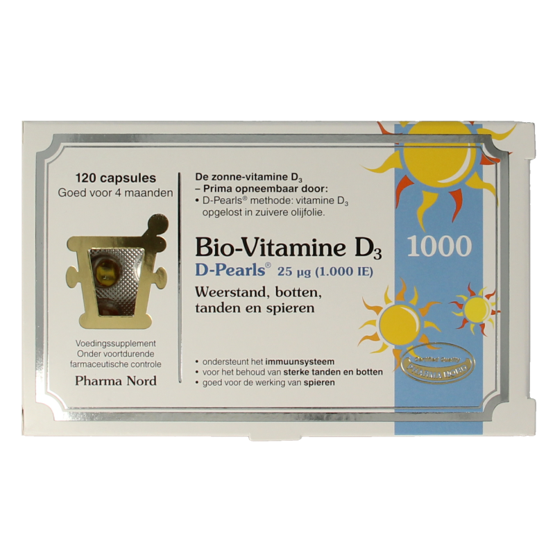 Pharma Nord Bio vitamine D3 25mcg 1000IE 120 Capsules