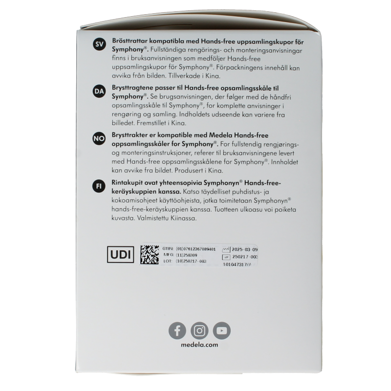 Medela Handsfree borstschild Symphony maat L 21mm 1 Stuks