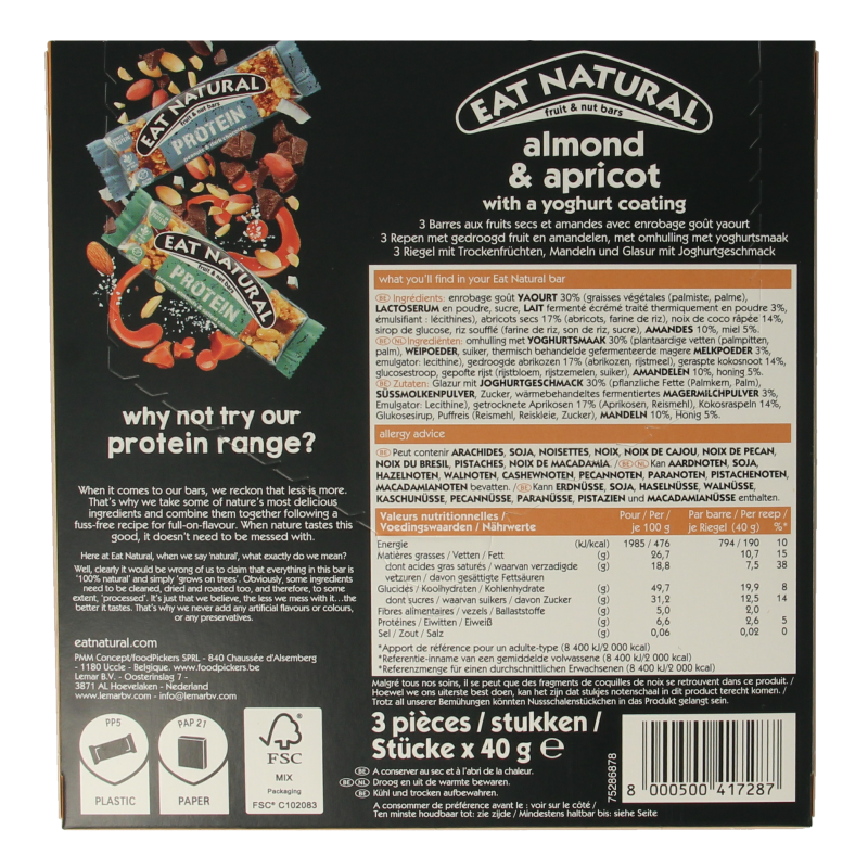Eat Natural Almond / apricot / yoghurt 3 x 40 gram 120 Gram