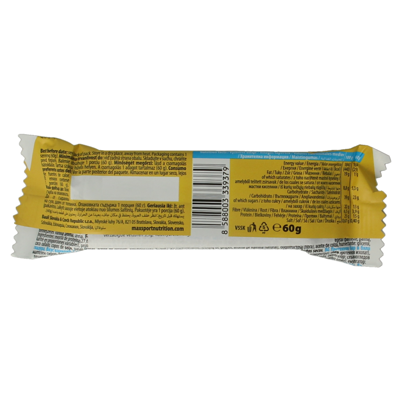 Max Sport Proteine bar vanille 60 Gram