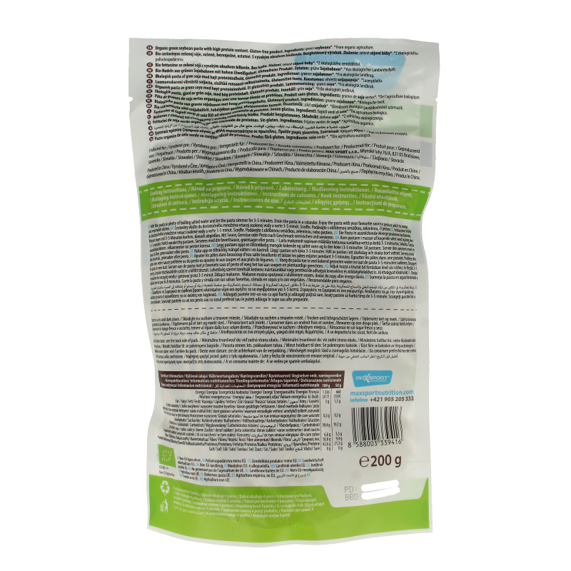 Max Sport Protein pasta green soybean fettucine bio 200 Gram