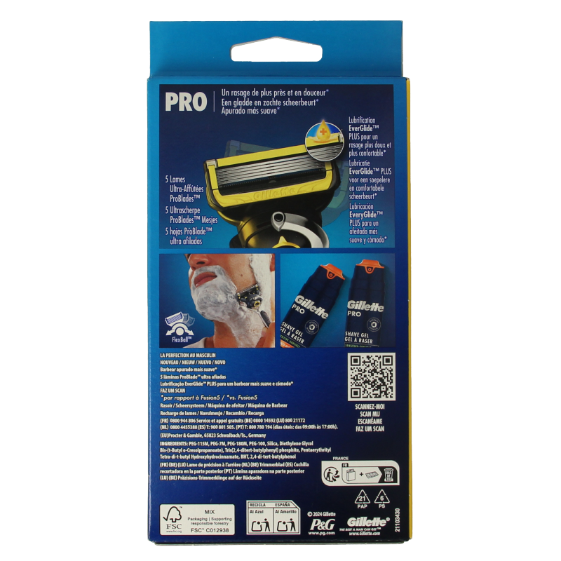 Gillette Proshield yellow razor 2 Stuks