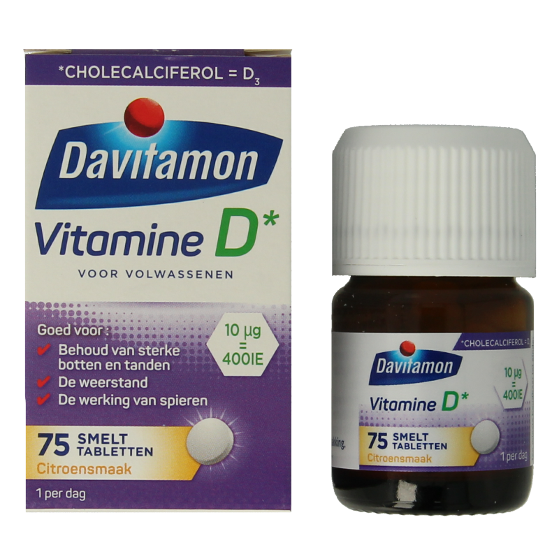 Davitamon Vitamine D volwassenen smelttablet 75 Tabletten