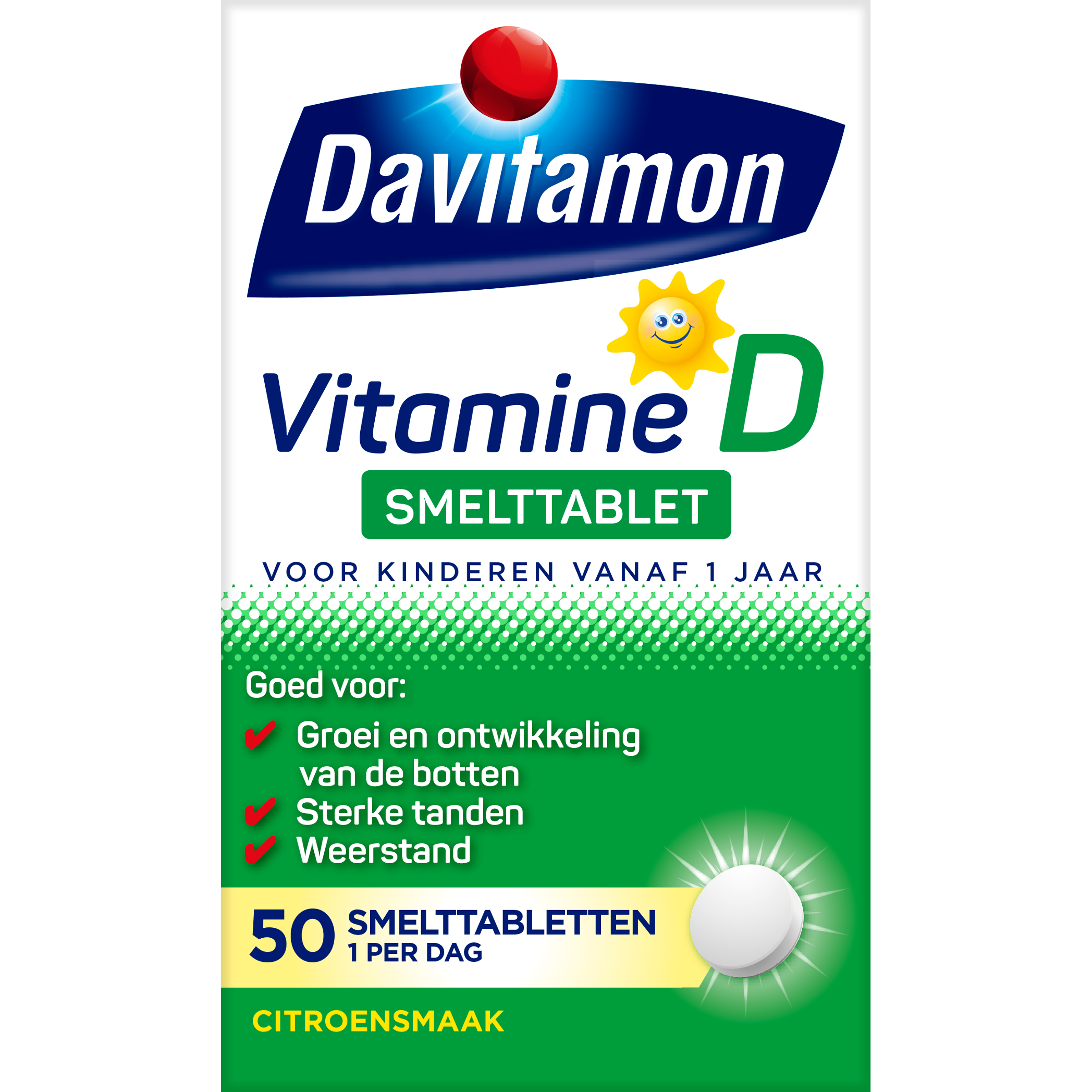 Davitamon Vitamine D kind smelttablet 50 Tabletten