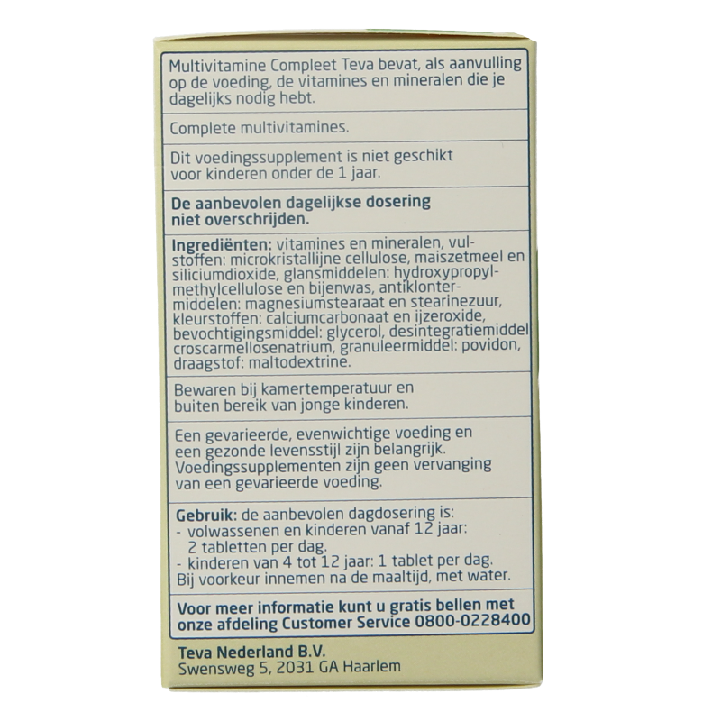 Teva Multivitamine compleet 100 Tabletten