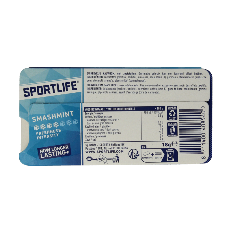 Sportlife Smashmint blauw pack 1 Stuks