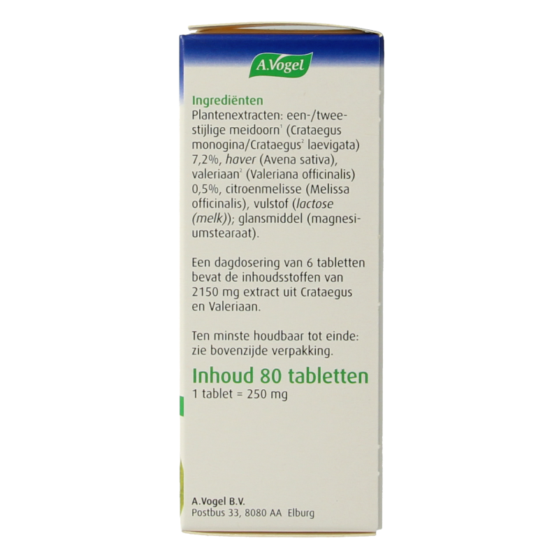 A Vogel Crataegus + valeriaan tabletten 80 Tabletten