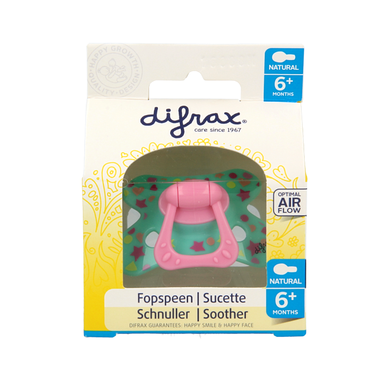 Difrax Fopspeen natural 6+ maanden met ring 1 Stuks