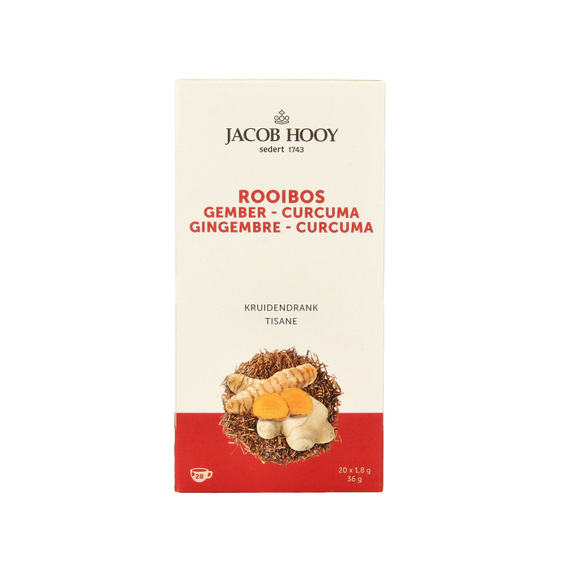 Jacob Hooy Rooibos gember curcuma thee 20 Zakjes