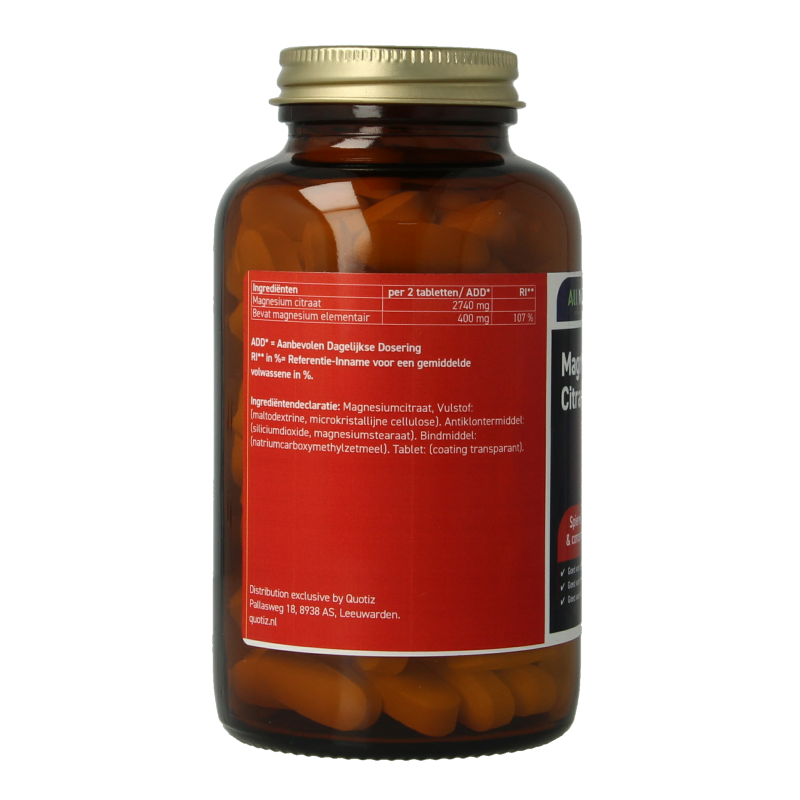 All Natural Magnesium citraat 400mg 120 Tabletten