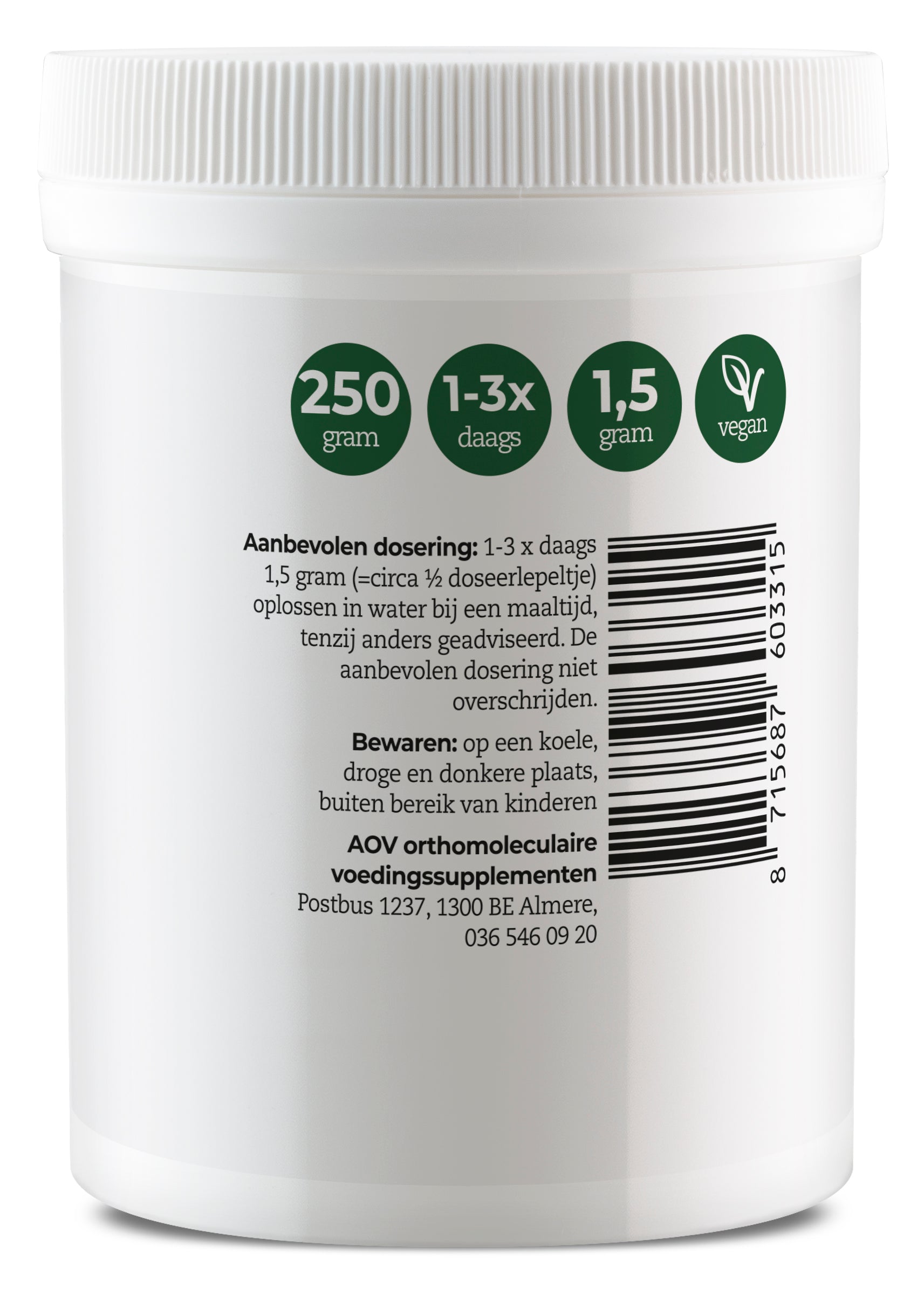 AOV 331 Vitamine C calcium ascorbaat 250 Gram