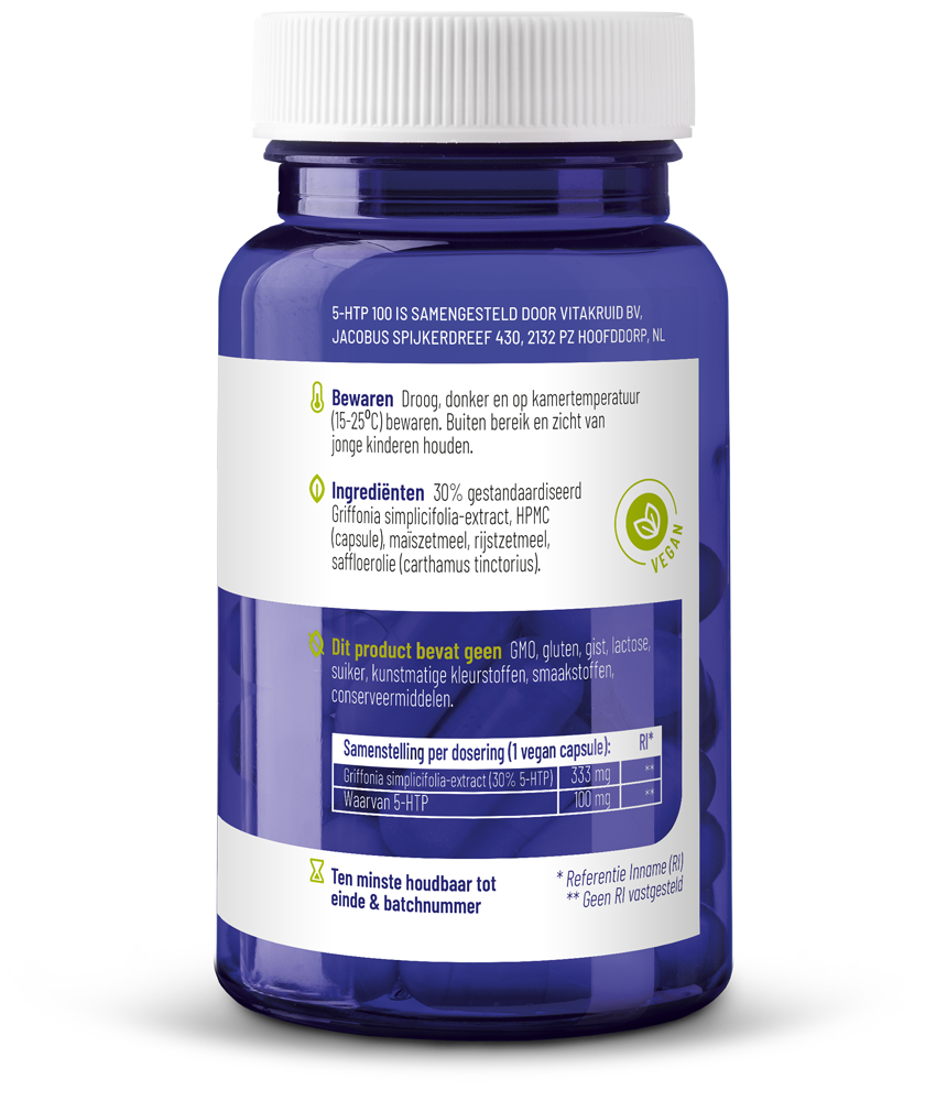 Vitakruid 5-HTP 100mg 60 Vegetarische capsules