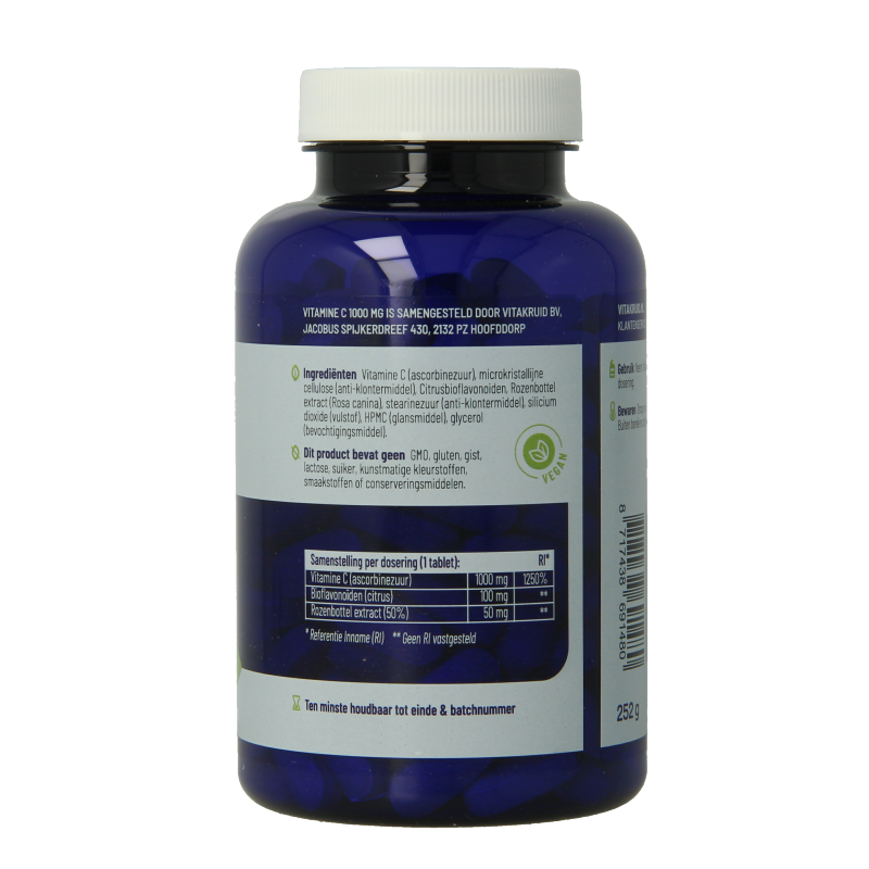 Vitakruid Vitamine C 1000 met Bioflavonoiden & Rozenbottel 180 Tabletten