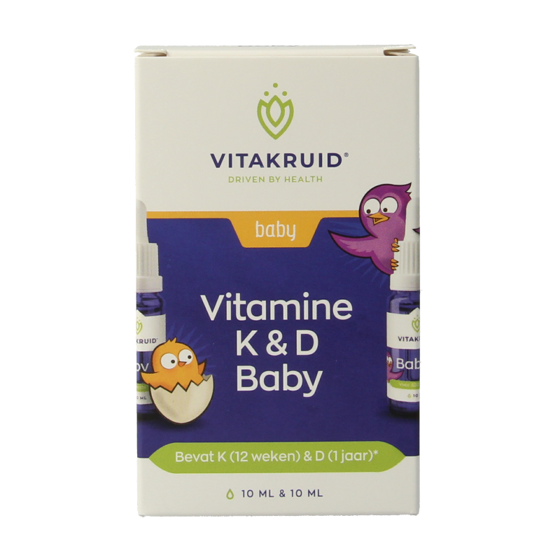 Vitakruid Vitamine K & D baby druppels 10ml 20 Milliliter