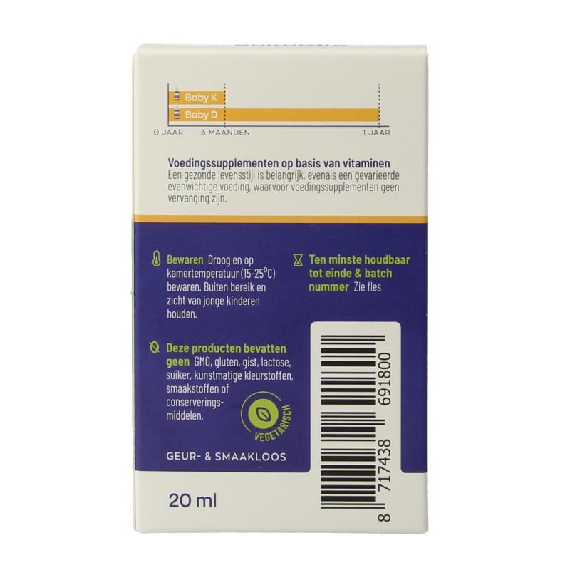 Vitakruid Vitamine K & D baby druppels 10ml 20 Milliliter