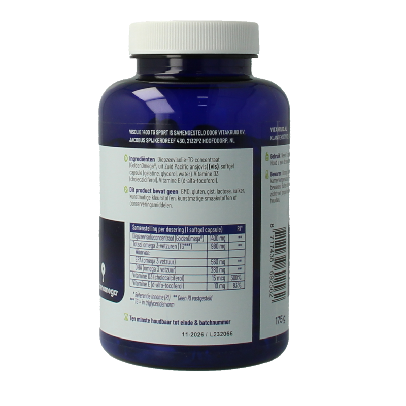 Vitakruid Visolie 1400 TG sport 90 Softgels