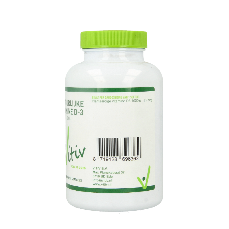 Vitiv Vitamine D3 1000IU 25mcg vega 240 Softgels