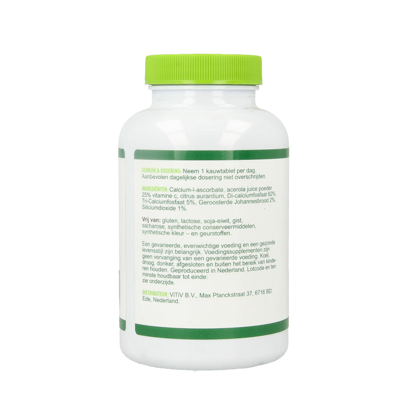 Vitiv Kinder vitamine C zuurvrij 120mg 100 Kauwtabletten