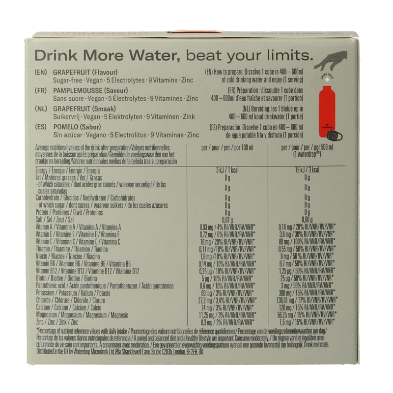 Waterdrop Microlyte grapefruit bruistabletten 12 Stuks