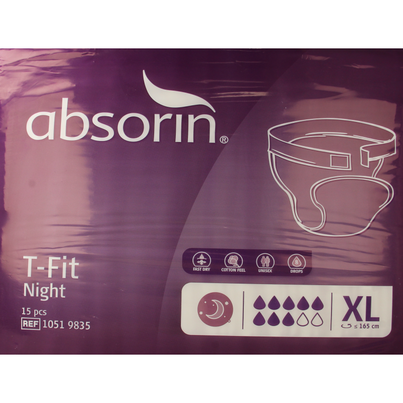 Absorin Incontinentie 15 Stuks Absorin Comfort t-fit night maat XL 15 Stuks