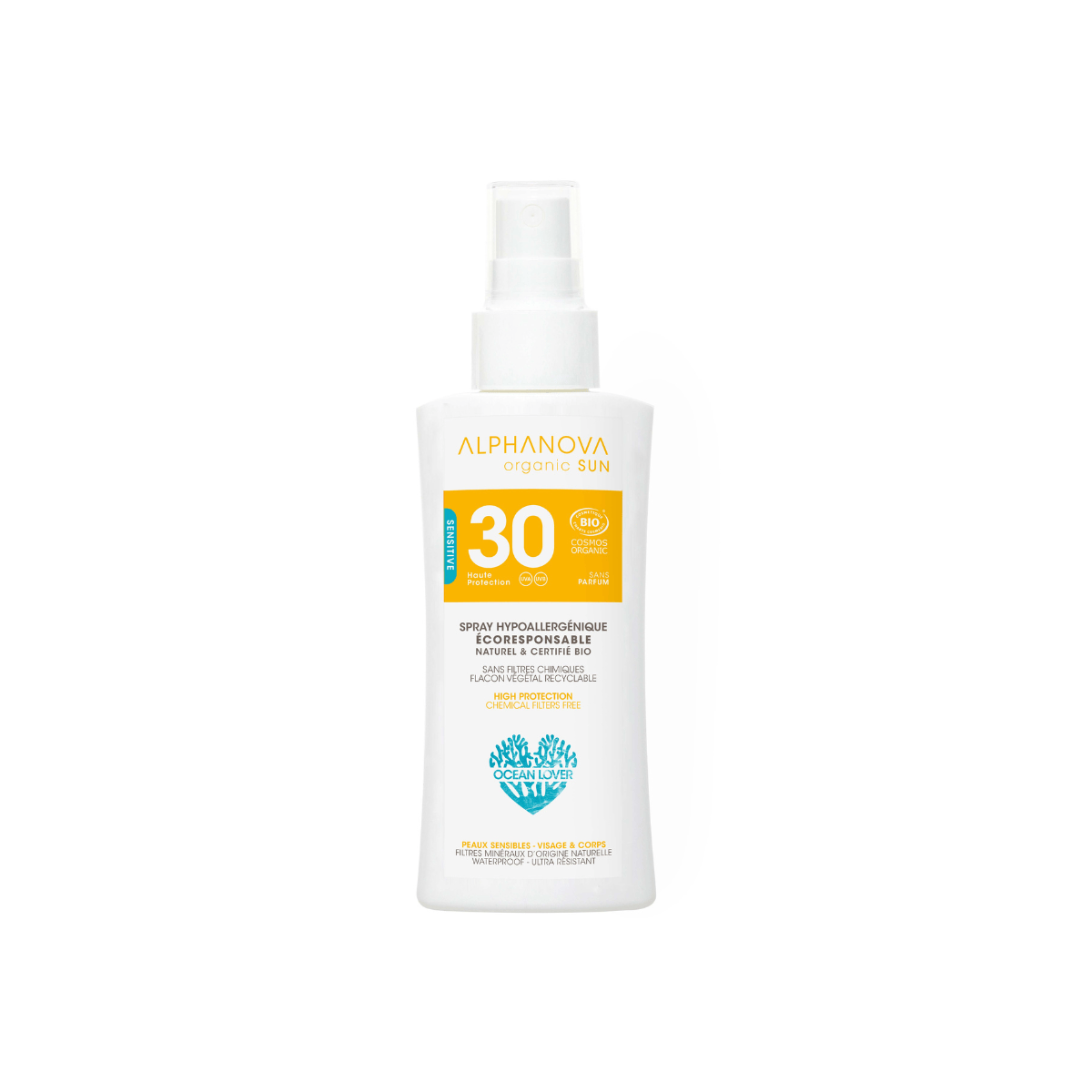 Alphanova Sun Zonnen 90 Gram Alphanova Sun Sun spray gevoelige huid SPF30 90 Gram