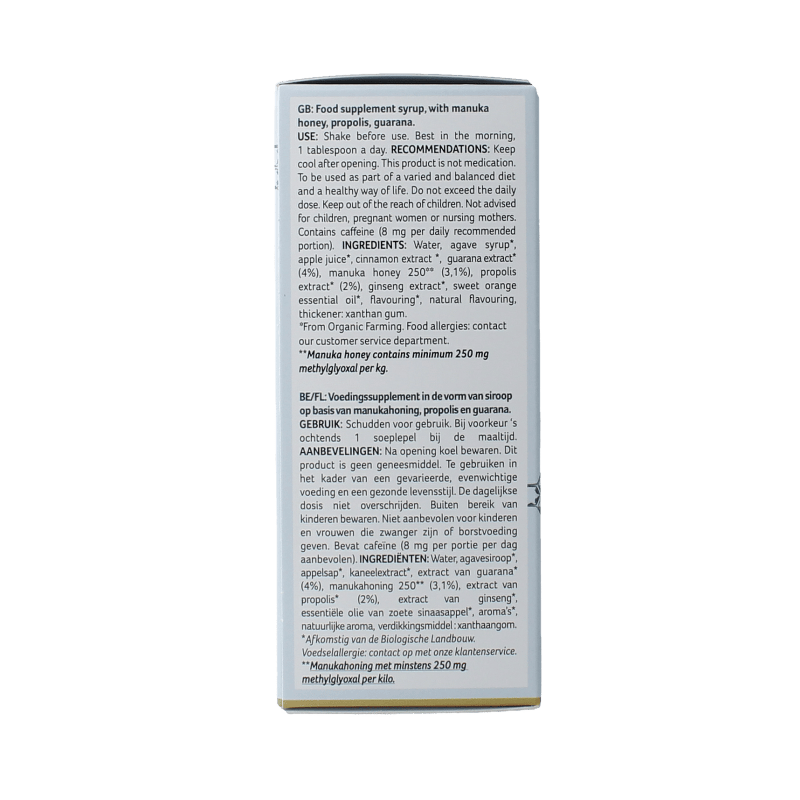 Aprolis Kruidenpreparaten 150 Milliliter Aprolis Siroop manuka propolis guarana bio 150 Milliliter