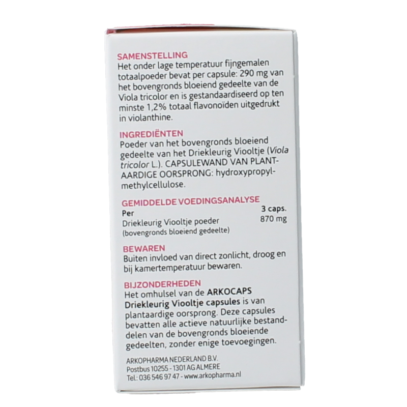 Arkocaps Kruidenpreparaten 45 Capsules Arkocaps Driekleurig viooltje 45 Capsules