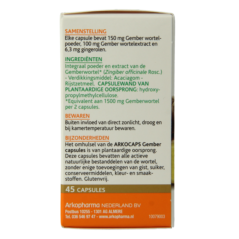 Arkocaps Kruidenpreparaten 45 Capsules Arkocaps Gember 45 Capsules