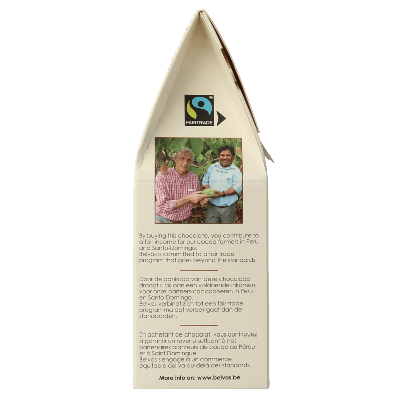 Belvas Chocolade 100 Gram Belvas Puur met licht gezouten caramel bio 100 Gram