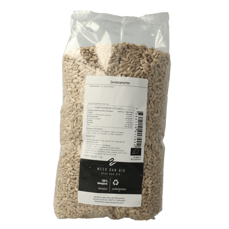 Bionut Raw en Superfoods 1 Kilogram Bionut Zonnebloempitten bio 1 Kilogram