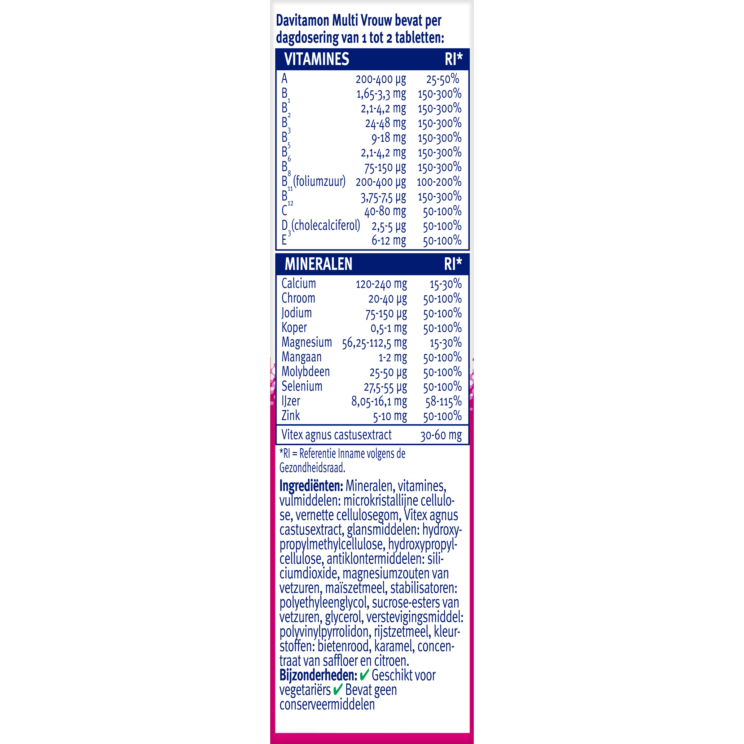 Davitamon Vitamine Multi 60 Tabletten Davitamon Multi vrouw 60 Tabletten