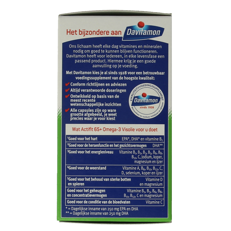Davitamon Vitamine Multi 80 Capsules Davitamon Actifit 65+ omega 3 80 Capsules
