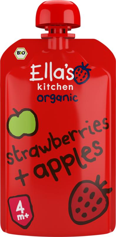 Ella's Kitchen Baby en Peuter Voeding 120 Gram Ella's Kitchen Strawberries and apples 4+ maanden bio 120 Gram