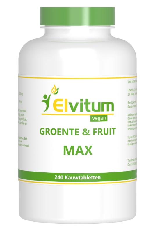 Elvitum Kruidenpreparaten 240 Kauwtabletten Elvitum Groente en fruit max 240 Kauwtabletten