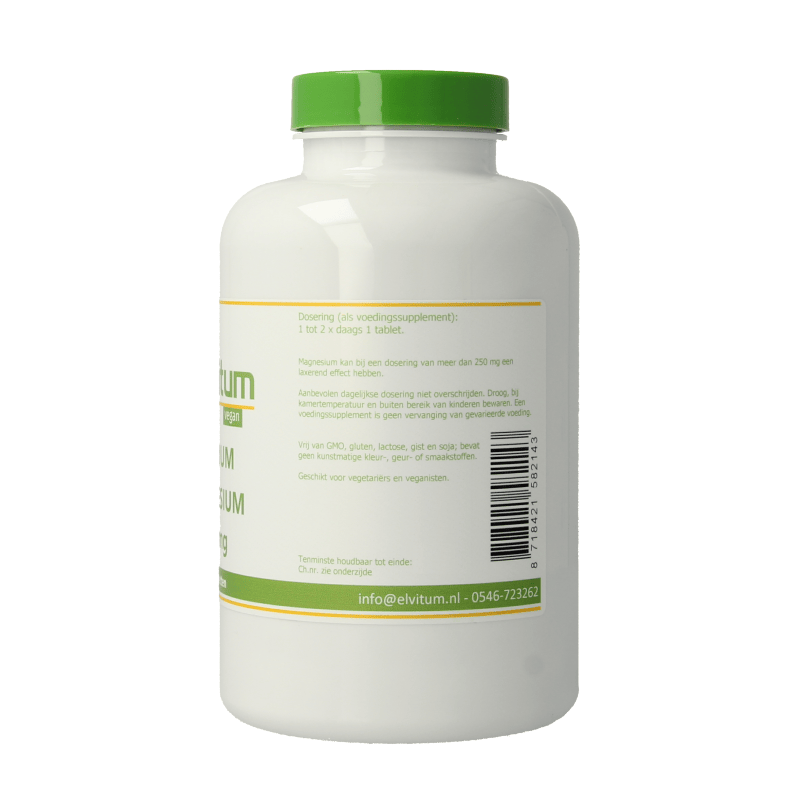 Elvitum Mineralen Enkel 180 Tabletten Elvitum Premium magnesium 200mg 180 Tabletten