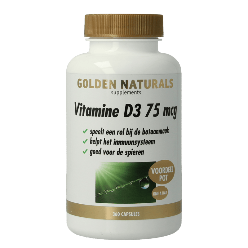 Golden Naturals Vitamine Enkel 360 Capsules Golden Naturals Vitamine D3 75mcg 360 Capsules