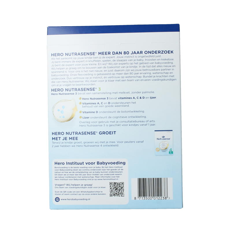 Hero Baby en Peuter Voeding 700 Gram Hero Nutrasense peutermelk 3 (1+jr) 700 Gram