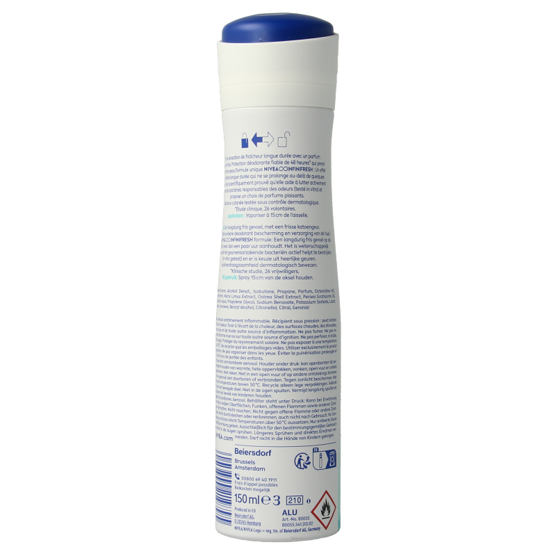 Nivea Deodorant 150 Milliliter Nivea Deodorant fresh comfort spray 150 Milliliter