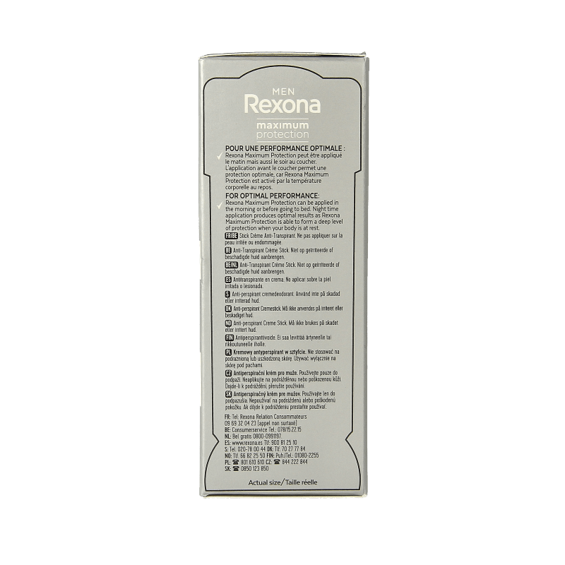 Rexona Deodorant 45 Milliliter Rexona Deodorant stick men max protect clean scent 45 Milliliter