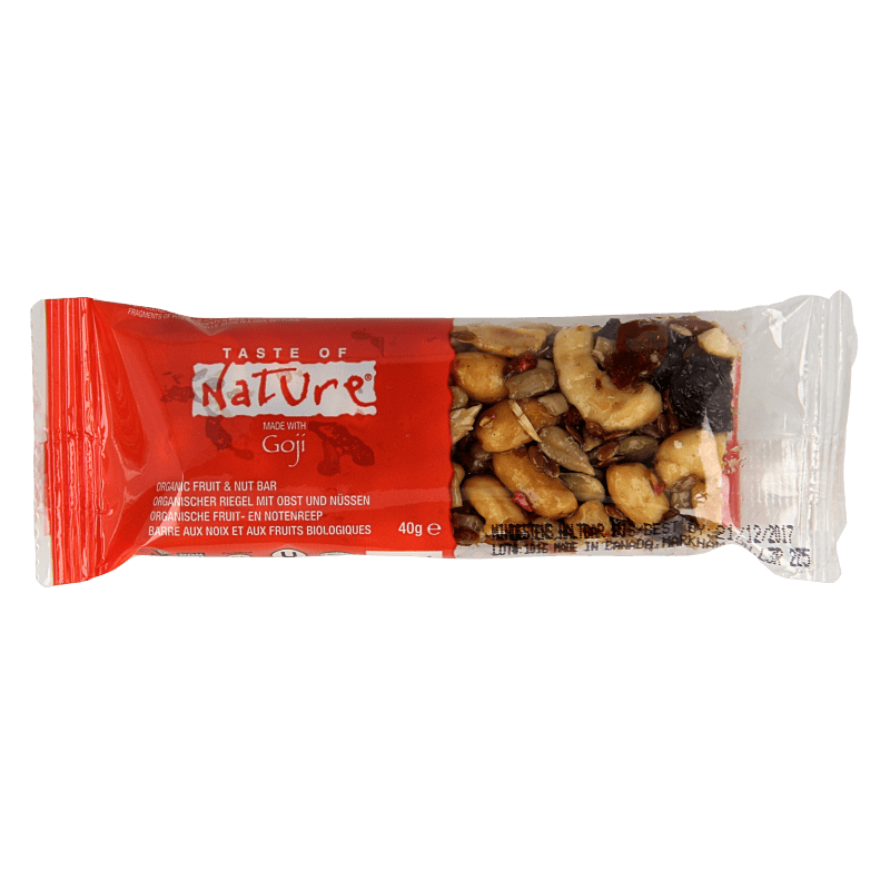 Taste Of Nature Snacks en Tussendoortjes 40 Gram Taste Of Nature Goji granenreep bio 40 Gram