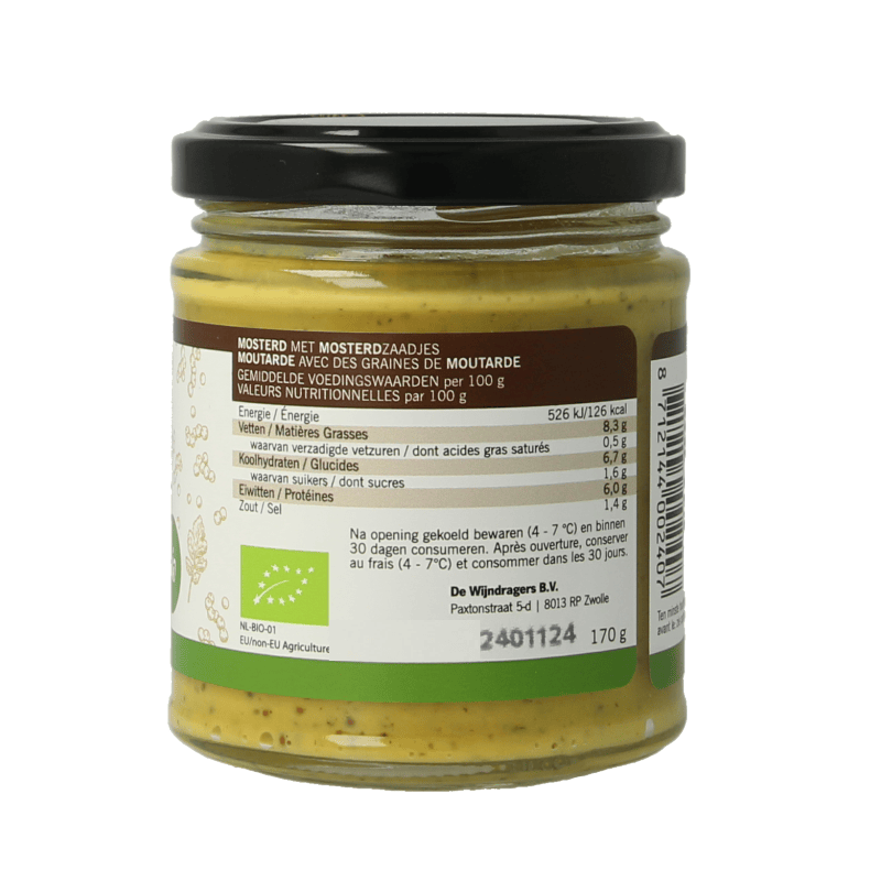 Van Ton Sauzen en Smaakmakers 170 Gram Van Ton Mosterd grof bio 170 Gram